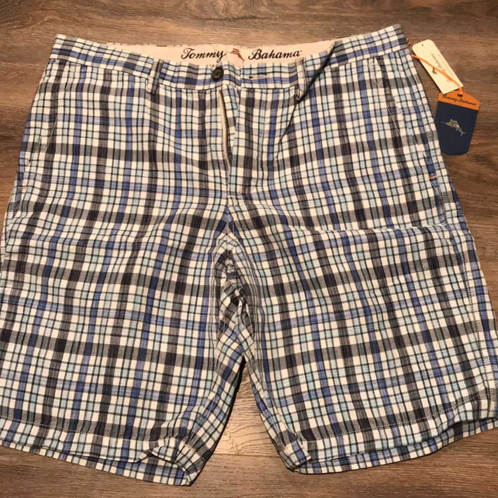 Tommy Bahama plaid linen shorts